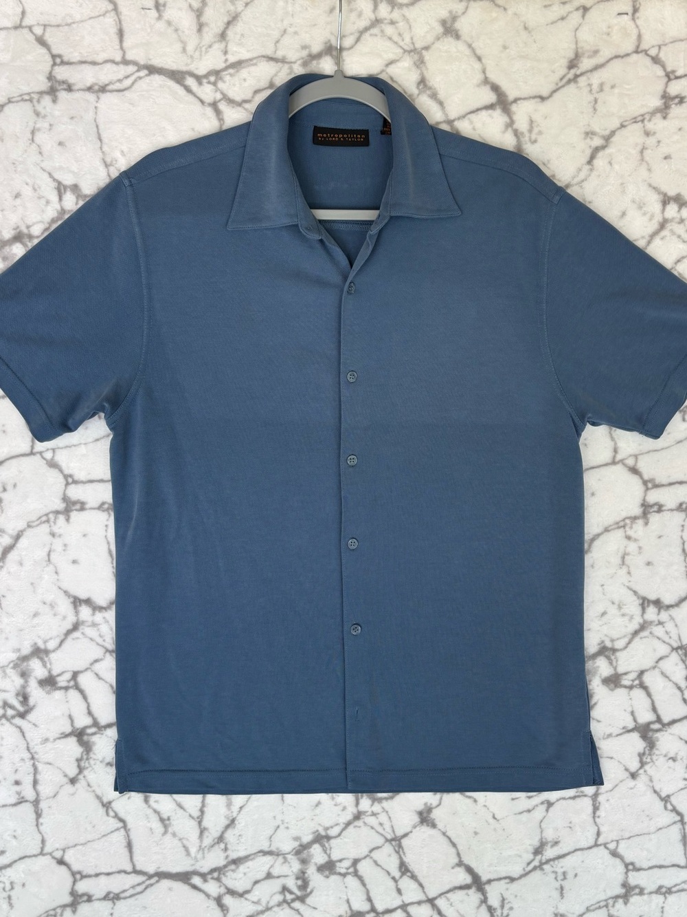 Lord & Taylor Slate Blue Shirt Men’s S Short Sleeved Button Up Lightweight